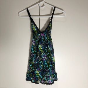 Victoria's Secret Lingerie Babydoll Slip Chemise, Size S, Sheer, Flower pattern